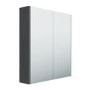 Dark Grey Mirrored Wall Bathroom Cabinet 600 x 650mm - Portland