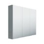 GRADE A1 - 800mm Wall Hung Mirrored 3 Door Cabinet Gloss Light Grey - Portland