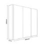 GRADE A1 - 800mm Wall Hung Mirrored 3 Door Cabinet Gloss Light Grey - Portland
