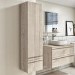 Light Wood Effect Wall Mounted Tall Bathroom Cabinet 400mm - Boston