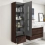 GRADE A1 - 400mm Wall Mounted 2 Door Storage Unit Dark Oak - Boston
