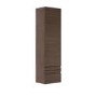 Single Door Dark Wood Effect Wall Mounted Tall Bathroom Cabinet 400mm x 1450mm - Boston