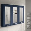 Nottingham Indigo Blue 90cm 3 Door Mirror Cabinet