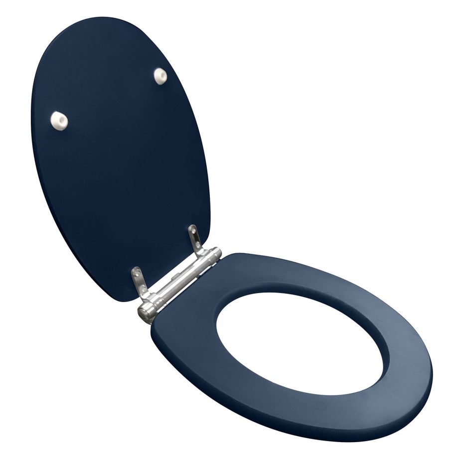 Nottingham Indigo Blue Wooden Toilet Seat High & Low Level Toilets