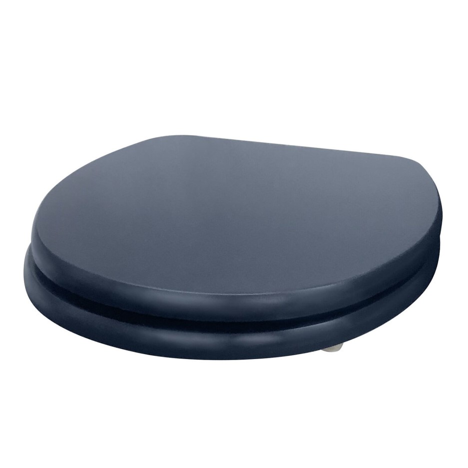 Nottingham Indigo Blue Wooden Toilet Seat High & Low Level Toilets