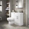 Austin Right Hand White Gloss Combination Unit with Santorini Back to Wall Toilet