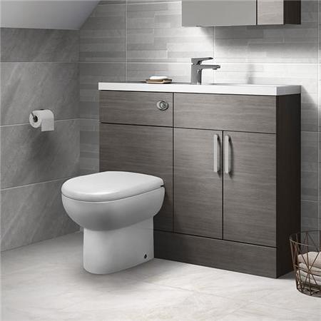 Austin Grey Avola Cloakroom Combination Unit with Santorini back to wall toilet