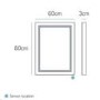 80 Illuminated Mirror 600 H 800 W - Clarity Range