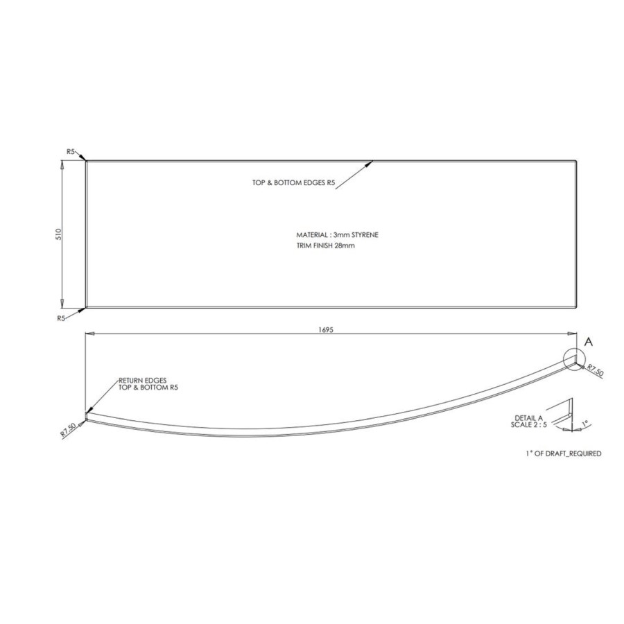 GRADE A2 - 1555 x 750 x 580 Brooklyn Space Saver Bath Front Panel