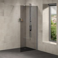 800mm Smoked Glass Wetroom Screen - Neptune
