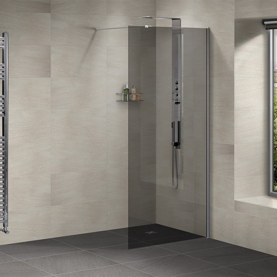 Neptune 900 Smoked Glass Wetroom Screen