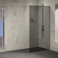 1200mm Smoked Glass Wetroom Screen - Neptune