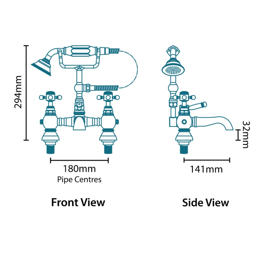 GRADE A1 - Oxford Traditional Bath Shower Mixer Tap