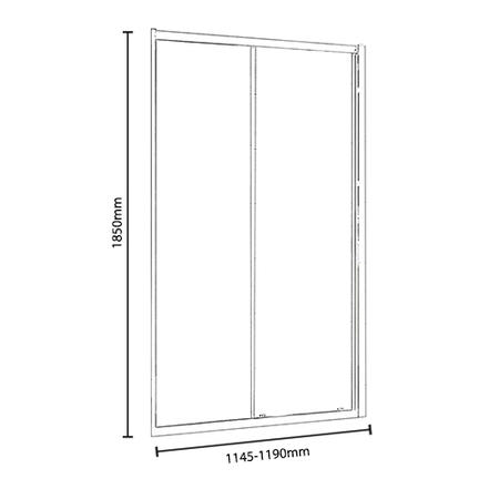 1200mm Sliding Shower Door - 6mm Glass - Pacific Range