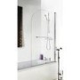 Curved Top Hinged Bath Shower Screen with Towel Rail 6mm