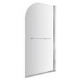 Curved Top Hinged Bath Shower Screen with Towel Rail 6mm