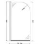 Curved Top Hinged Bath Shower Screen with Towel Rail 6mm
