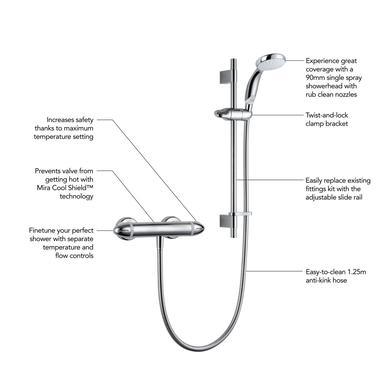 Mira Coda Pro EV Chrome Mixer Shower
