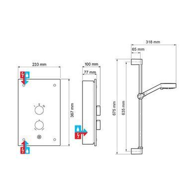 Mira Galena 9.8 kW Slate with Citrus Fittings Electric Shower