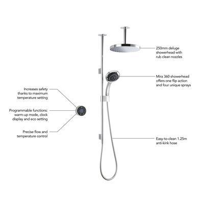 Mira Platinum Dual Outlet HP/Combi Ceiling-Fed Digital Mixer Shower