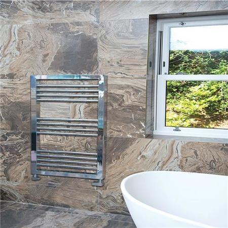 Genoa 900 x 500 Chrome Towel Rail