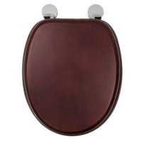 Flexi Fix Davos Mahogany Effect Solid Pine Toilet Seat
