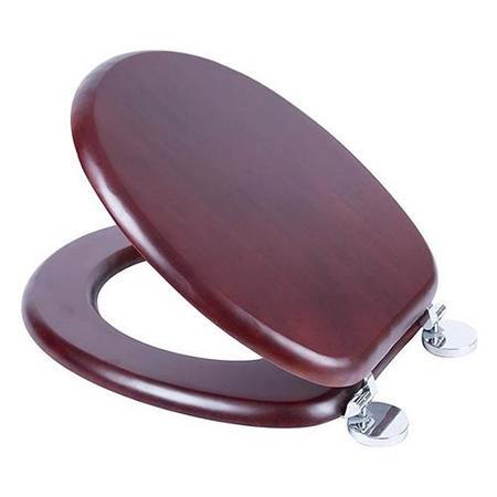 Flexi Fix Davos Mahogany Effect Solid Pine Toilet Seat
