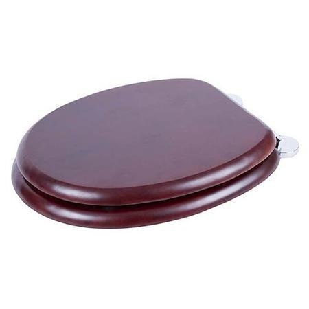 Flexi Fix Davos Mahogany Effect Solid Pine Toilet Seat
