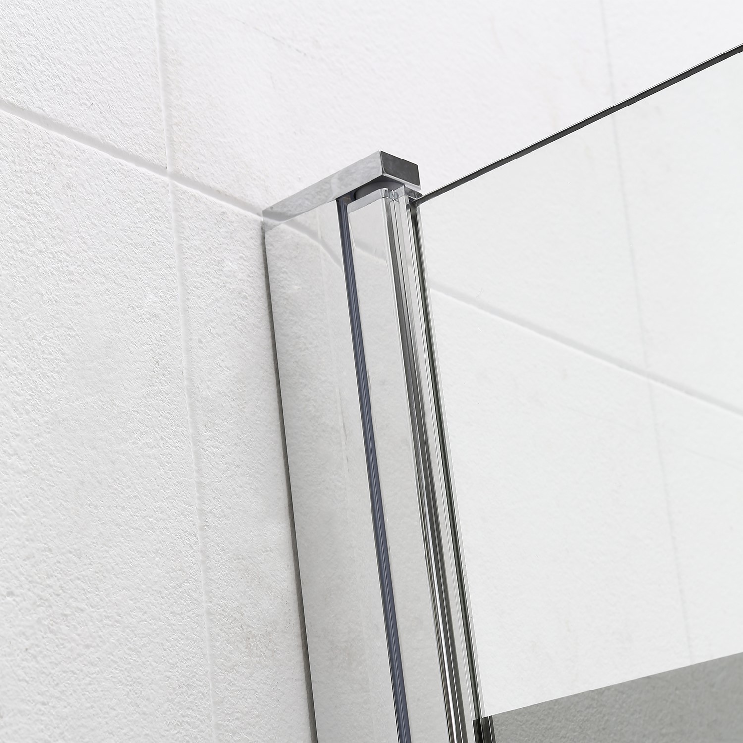 Shower Bath Screen with Mirrored Panel H1400 x W850mm Better Bathrooms
