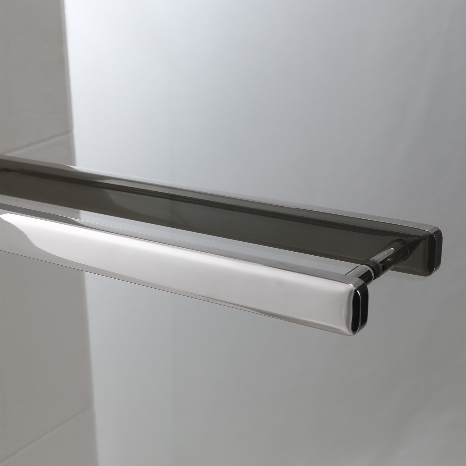 Shower Bath Screen with Mirrored Panel H1400 x W850mm Better Bathrooms