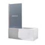 Shower Bath Screen with Smoked Mirrored Panel - H1400 x W850mm