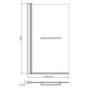 Shower Bath Screen with Smoked Mirrored Panel - H1400 x W850mm