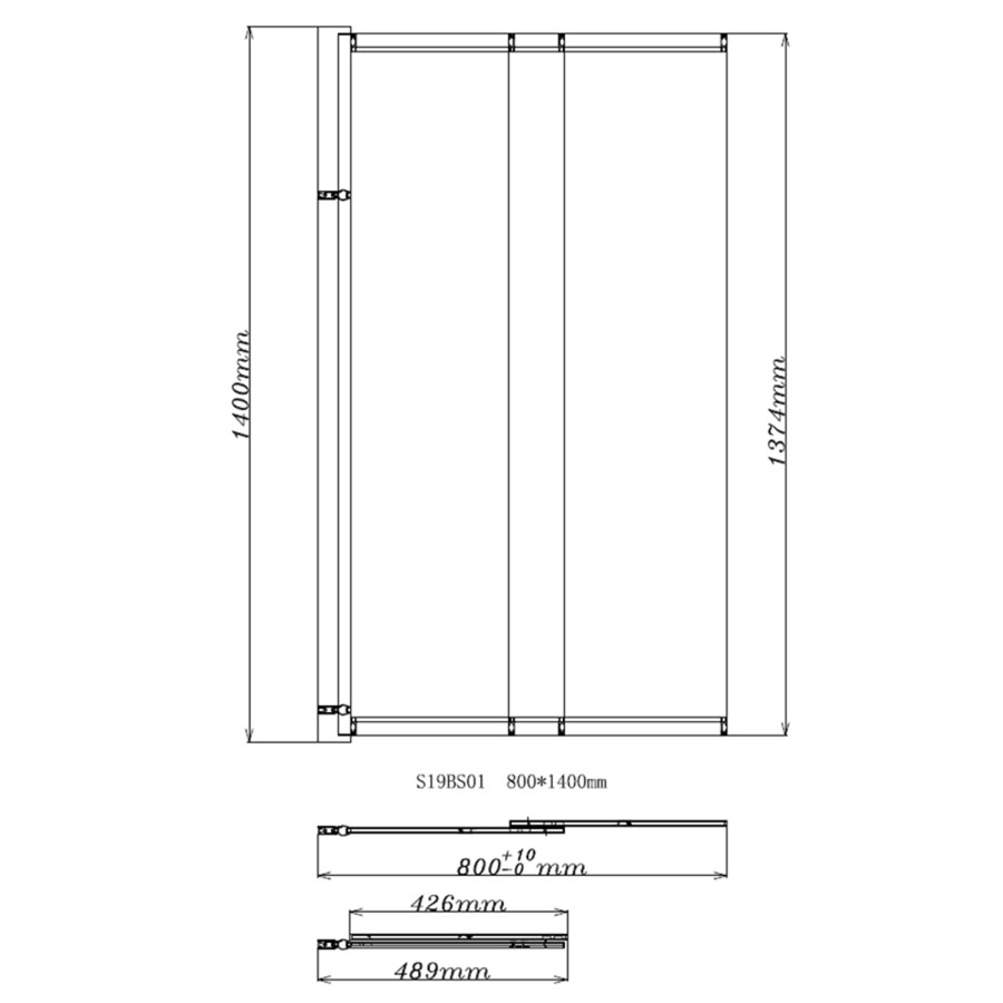 6mm Pivot and Slide Bath Screen - Juno Range