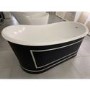 GRADE A1 - Metropolitan Black & Gold Double Ended Freestanding Bath - L1676 x W900mm