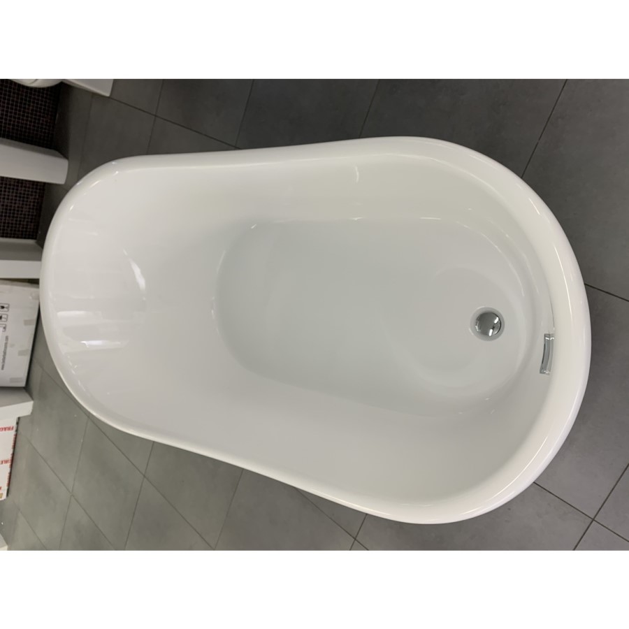 GRADE A1 - Metropolitan Black & Gold Double Ended Freestanding Bath - L1676 x W900mm