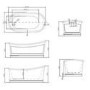 GRADE A1 - Metropolitan Black & Gold Double Ended Freestanding Bath - L1676 x W900mm