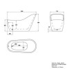 Freestanding Single Ended Slipper Bath 1520 x 715mm - Newport