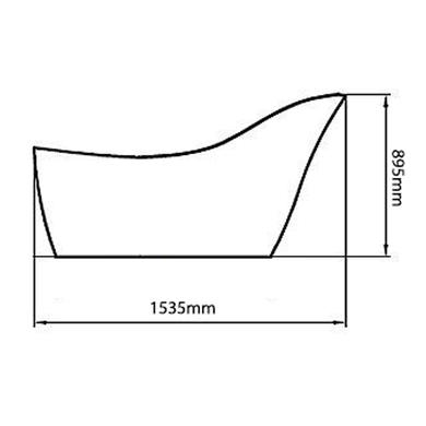 GRADE A2 - Newport Freestanding Extended Slipper Bath - L1535 x W715mm