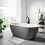 GRADE A1 - Almada Grey Freestanding Double Ended Bath - L1655 x W750mm