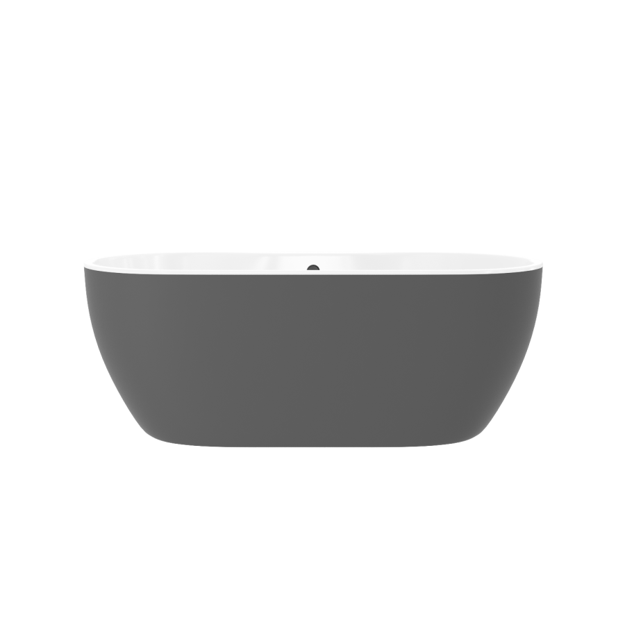 GRADE A1 - Almada Grey Freestanding Double Ended Bath - L1655 x W750mm