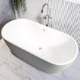 Grey Freestanding Double Ended Bath 1655 x 750mm - Lisbon