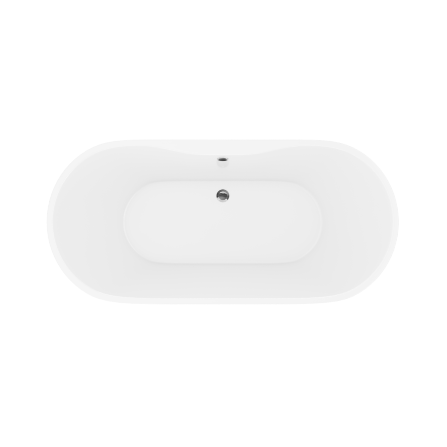 GRADE A1 - Almada Grey Freestanding Double Ended Bath - L1655 x W750mm