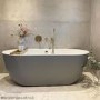 Grey Freestanding Double Ended Bath 1655 x 750mm - Lisbon