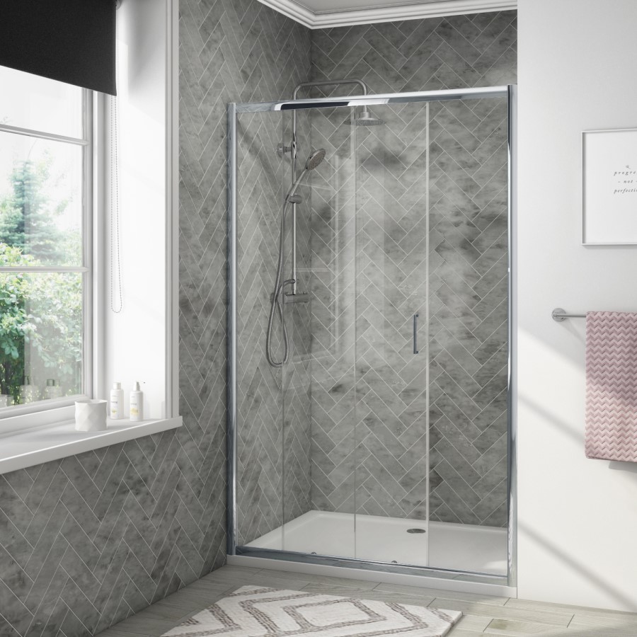 Sliding Shower Door 1200mm - 4mm Glass - Vega Range