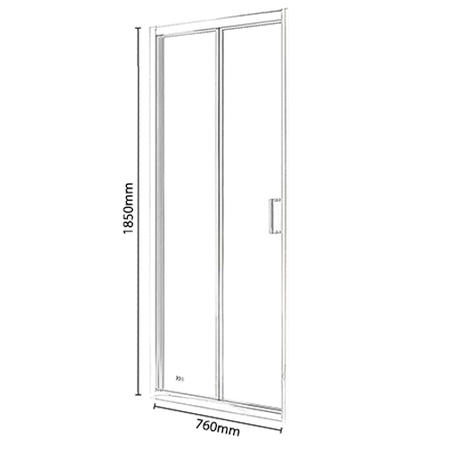 GRADE A1 - 760mm Universal Bi-Fold Shower Door - Vega
