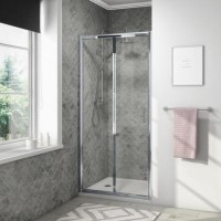 GRADE A1 - 800mm Universal Bi-Fold Shower Door - Vega