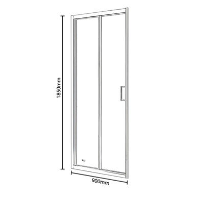 Bi-Fold Shower Door 900mm - 4mm Glass - Vega Range
