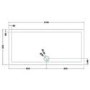 1700 x 800 Grey Slate Effect Shower Tray