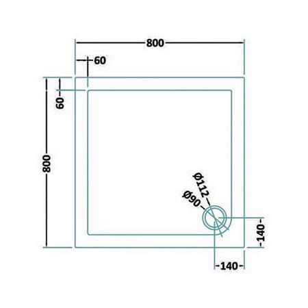 800 X 800 Square Shower Tray
