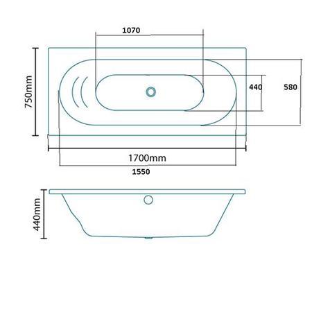 Duo 1700 x 750 Double Ended Bath